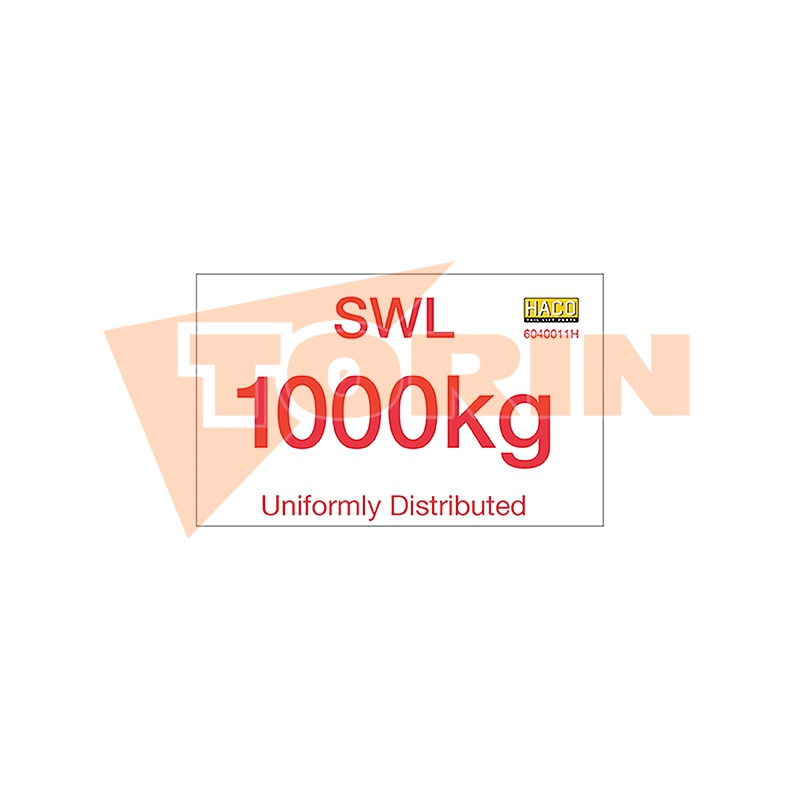 Label SWL 1000kg
